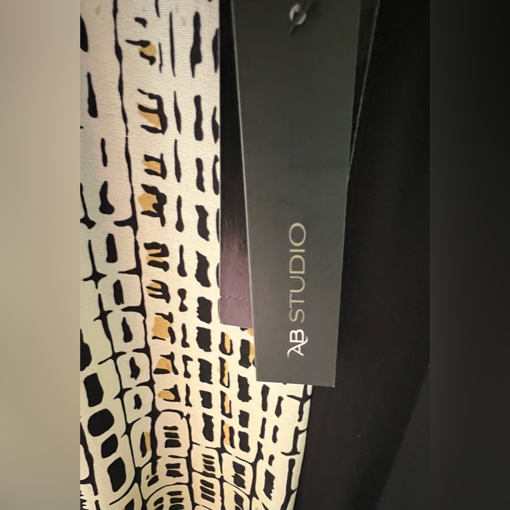 AB Studio NWT Sleeveless Maxi Dress XL Black Animal Print Front - Picture 3 of 5